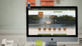 iMac computer displaying the Port Orange, FL website homepage