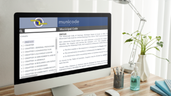 Desktop computer on a wooden desk