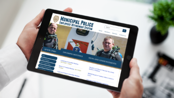 Tablet displaying the Louisiana Municipal Police website